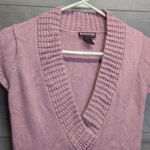 Hooked Up V Neck Sweater Top Women's Size Large - Picture 4 of 6